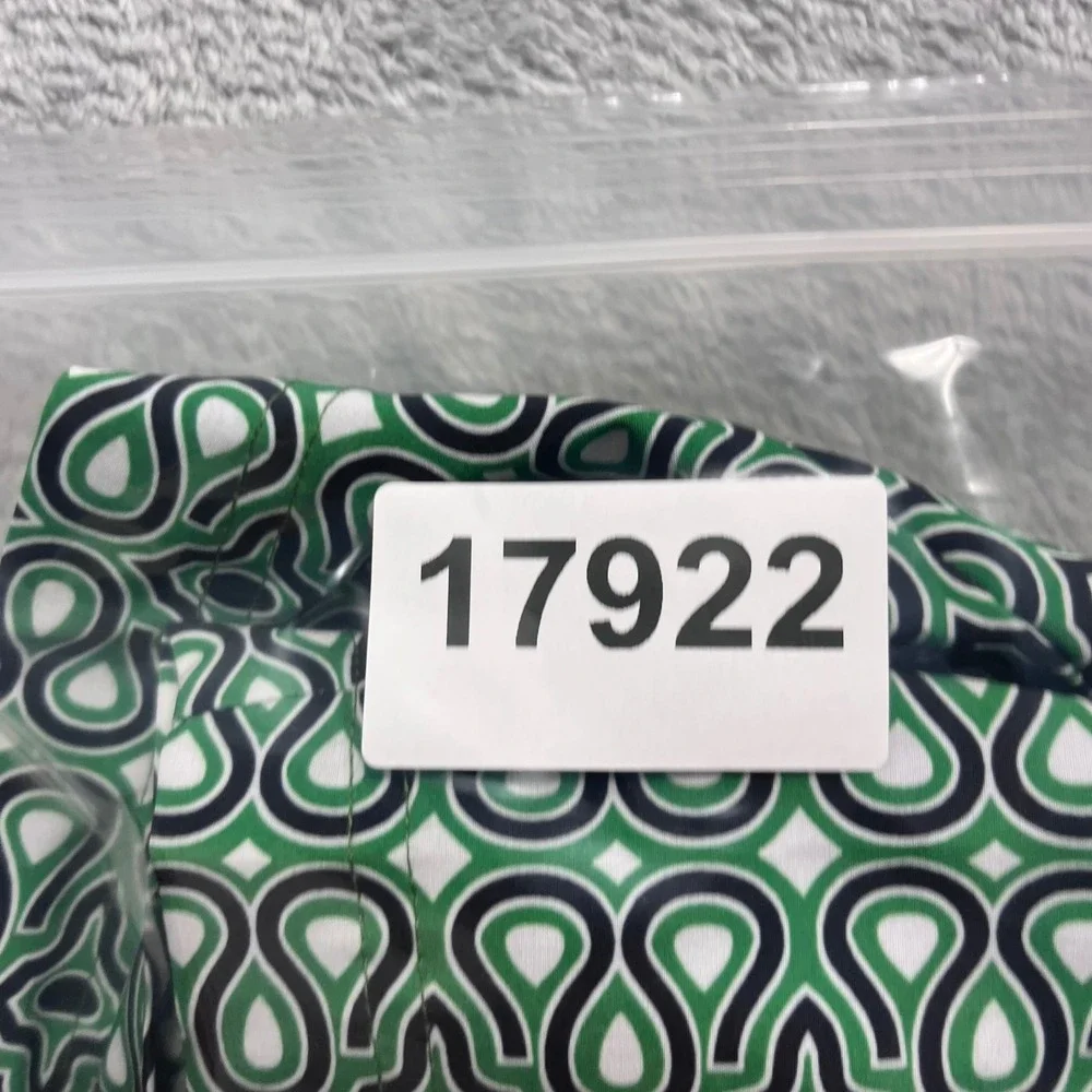 Fair Harbor Mens Green Geometric Link Print Swim Trunks Board Shorts Size L